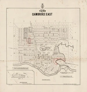 Town of Cambridge East / surveyed by Shepherd and McDouall Sept. 1864, G.W. Williams and J. Gwynneth 1881.