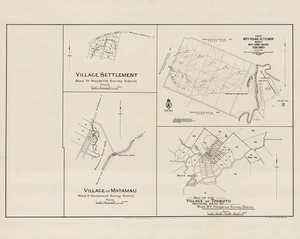Plans of four North Island villages.