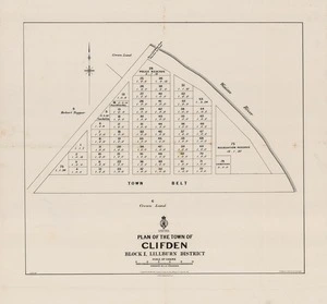 Plan of the town of Clifden : block I, Lillburn District / surveyed by J.H. Treseder ; J.M. Kemp delt.
