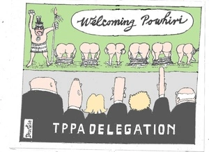 TPPA delegation welcoming powhiri