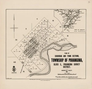 Plan of suburban and town sections, township of Pohangina, block X, Pohangina Survey District [electronic resource] / surveyed by F. Gillett, 1891.