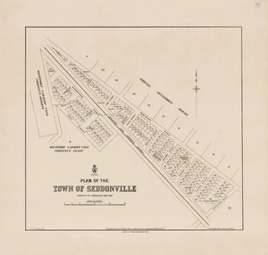 Plan of the town of Seddonville / surveyed by J. Snodgrass, May 1893 ; drawn by J.M. Kemp 1893.