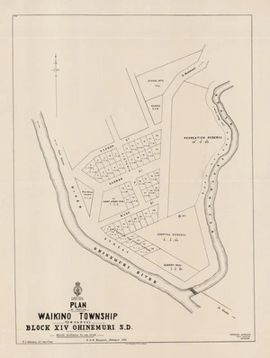 Plan of portion Waikino township (Owharoa) : block XIV Ohinemuri S.D. / H.D.M. Haszard, surveyor ; W.E. Ballantyne drft.
