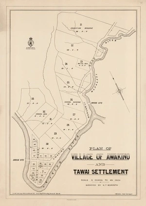 Plan of village of Awakino & Tawai Settlement / surveyed by H.T. Morpeth.