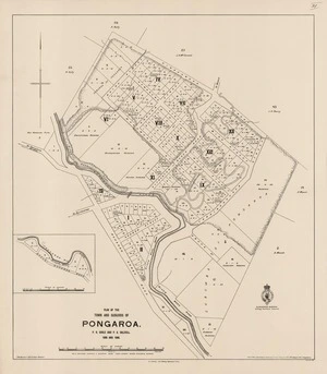 Plan of the town and suburbs of Pongaroa / P.R. Earle and P.A. Dalziell, 1896 and 1898.