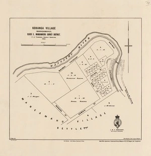 Kohanga village (Mangamahu), Block X, Mangawhero survey district / F.A. Thompson, district surveyor, 1902 ; F.J. Halse, delt.
