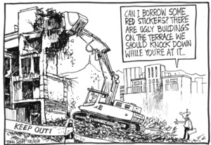 Building demolition in Wellington