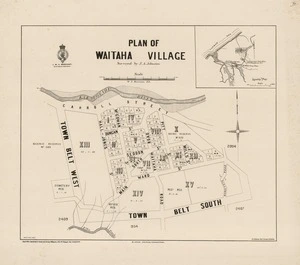 Plan of Waitaha village / surveyed by J.A. Johnston ; W.F. Newman del.