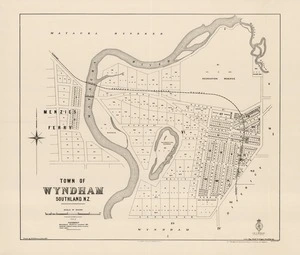 Town of Wyndham, Southland, N.Z. / drawn by N.M. Macrae, June 1904.