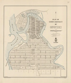 Plan of town district of Opotiki.