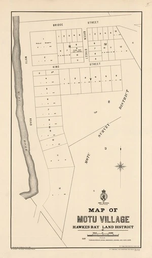 Map of Motu Village : Hawkes Bay Land District / drawn by C.G. Maher.