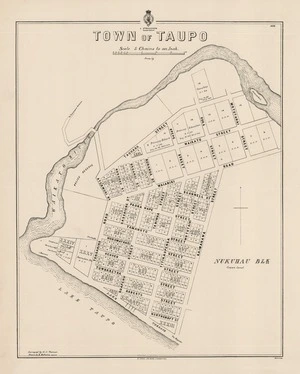 Town of Taupo / surveyed by A.C. Turner ; drawn by E. Bellairs.