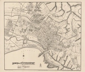 Borough and suburbs of Gisborne 1910 / drawn by W. Paltridge, October 1910.