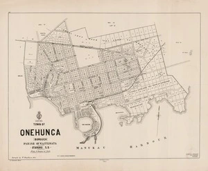 Town of Onehunga (Borough) Parish of Waitemata, Otahuhu S.D. / surveyed by W. Blackburn, 1845 ; W.E. Ballantyne drftsman.