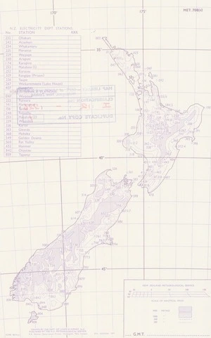 General purpose meteorological plotting chart of New Zealand / drawn by the Dept. of Lands & Survey, N.Z.