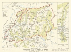 Provisional map of Arthur's Pass National Park.