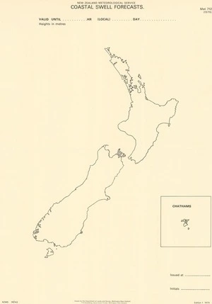 Coastal swell forecasts : [New Zealand] / drawn by the Department of Lands and Survey, Wellington, New Zealand.