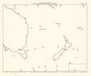 New Zealand Meteorological Service forecasting chart for Australasia / drawn by the Dept. of Lands & Survey, N.Z..