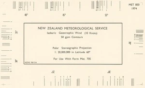 Isobaric geostrophic wind (10 knots) : 50 gpm contours..