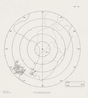 Range rings at 20 N/m (57.06 km) intervals, Ohakea, N.Z. / drawn by the Department of Lands & Survey.