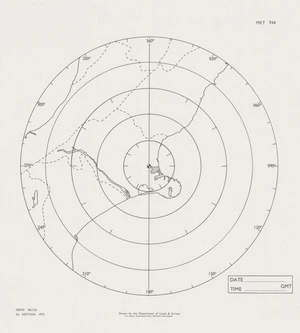 Range rings at 20 N/m (57.06 km) intervals, Christchurch, N.Z. / drawn by the Department of Lands & Survey.