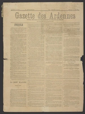 Gazette des Ardennes; journal des pays occupes paraissant quatre fois per semaine. 3e année, no. 410. Charleville, le 7 Juin 1917