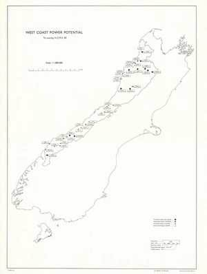 West Coast power potential : to overlay N.Z.M.S. 83 / drawn by the Lands & Survey Dept., N.Z.