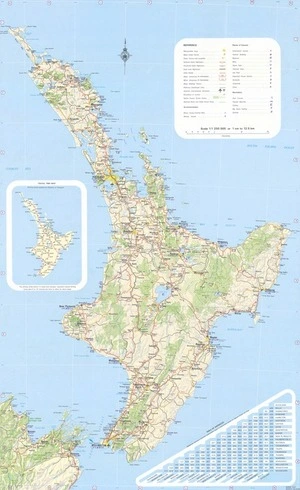Touring map of North Island, New Zealand.