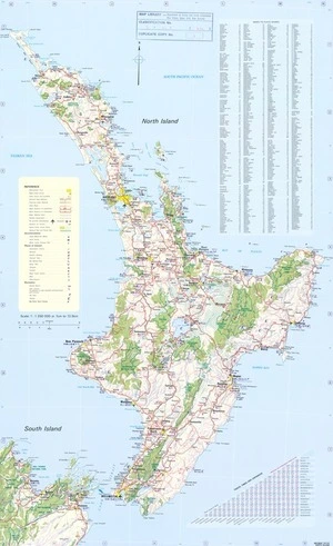 Touringmap North Island New Zealand.
