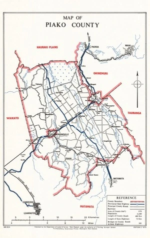 Map of Piako County.