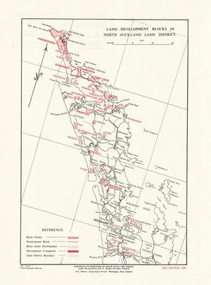 Land development blocks in North Auckland Land District.