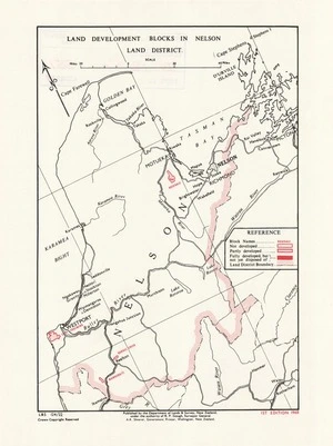 Land development blocks in Nelson Land District.