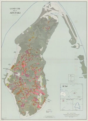 Land use map of Aitutaki / produced by the Geography Department, Massey University, Palmerston North, New Zealand; drawn by the Department of Lands and Survey, Wellington, New Zealand; field survey by I. G. Bassett, Aug.-Sept. 1965.