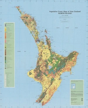 Vegetative cover map of New Zealand. North Island / prepared by the Cartographic Branch, Department of Lands and Survey and published by the Water and Soil Directorate of the Ministry of Works and Development for the National Water and Soil Conservation Authority, New Zealand.