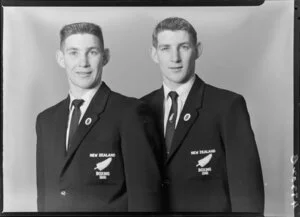Peter and Paul Lister, New Zealand twin boxing representatives, 1961
