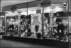 Display of Tom Brown school clothes in James Smith's shop window - Photograph taken by Frank Giles Barker.