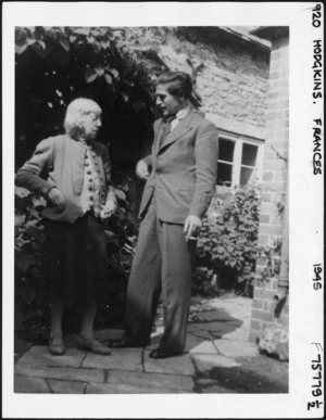 Photograph of David Brynley and Frances Hodgkins at Hodgkins' studio in Corfe Castle, Dorset