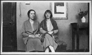 Hannah Richie and Jane Saunders seated in a room.