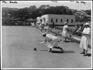 Interprovincial Ladies Bowls competition, Miramar Greens, Wellington - Photograph taken by Mr W Walker