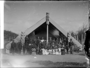 Maori meeting house at Putiki Pa - Photograph taken by William Henry Thomas Partington