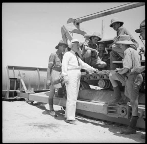Peter Fraser with engineers at Maadi, Egypt