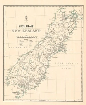 South Island (Te Wai-Pounamu), New Zealand / drawn by W.G. Harding.