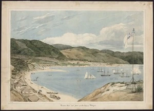 Heaphy, Charles 1820-1881 :Thorndon Flat and part of the city of Wellington. [April, 1841]