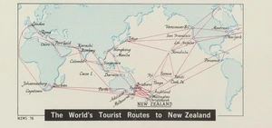 The world's tourist routes to New Zealand.