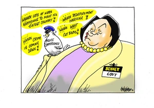 Paula Bennett and the police commissioner parrot