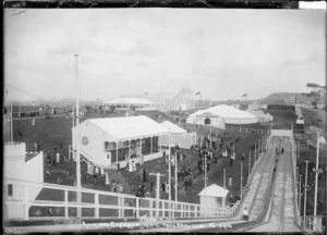 View of Wonderland showing the Royal Hippodrome and Roller Coaster, Auckland Exhibition, Auckland Domain