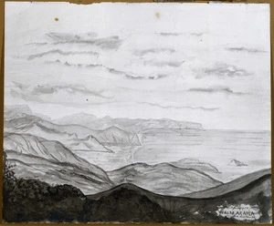 [Rhodes, Joseph] 1826-1905 :Waimarama. Cape Kidnapper in the distance [185-?]