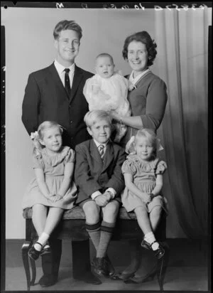 Mr David Jones with his wife and children