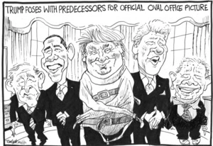 Trump in a line up of American Presidents