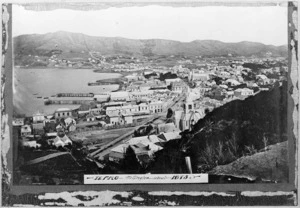 Bragge, James, 1833?-1908 : Photograph of a view over Te Aro from The Terrace